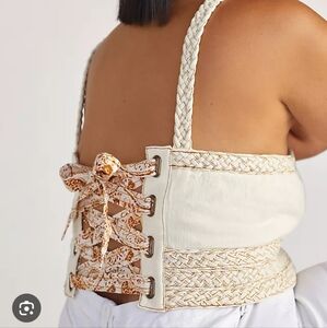Pilcro Neutral  Braided Corset Closure NWT  Top Size Medium